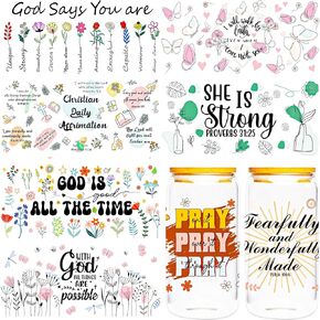 UV DTF Cup Wrap Sticker - 8 Sheets Animal UV DTF Transfer for 16 OZ Glass, Cartoon Corgi, Frog, Cloud, Panda, Paw, Bear, Cat Design Rub on Transfer, Gifts for Friends, Kids, Students