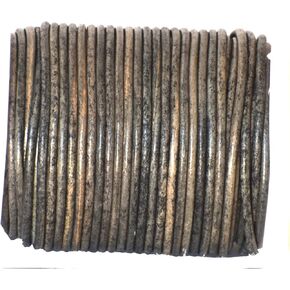 2 mm Vintage Gray Color Leather Cords 25 Meter Spools