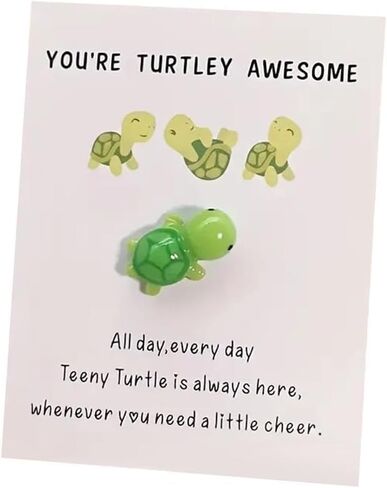سلحفاة صغيرة بجيب صغير، هدية ملهمة رائعة مع بطاقة، وبطاقات شكر، وبطاقات تهنئة صغيرة على شكل سلحفاة بحرية، هدية عناق للجيب للأصدقاء والعائلة، والبطاقات ومخزون البطاقات (أخضر) in Kuwait