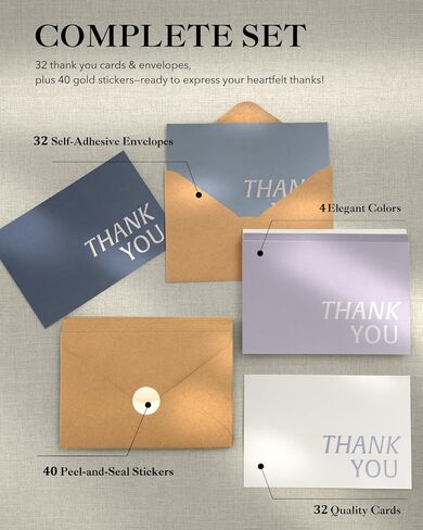 Thank You Cards with Envelopes, 32 Pack 4x6 in Thank You Cards Bulk with Embossed Design, Thank You Notes for Wedding, Baby Shower, Small Business, Bridal Shower, Funeral, Graduation, Green in Saudi Arabia