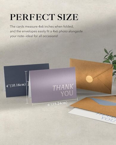 Thank You Cards with Envelopes, 32 Pack 4x6 in Thank You Cards Bulk with Embossed Design, Thank You Notes for Wedding, Baby Shower, Small Business, Bridal Shower, Funeral, Graduation, Green in Saudi Arabia