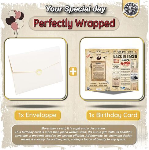 88th Birthday Card for Women Men - Back In 1937 Newspaper - 88th Happy BIRTHDAY card - 88th birthday gift for Her Him - JUMBO A4 size - 88th birthday decorations Dad Mom - Best gifts for 88 year old in Saudi Arabia