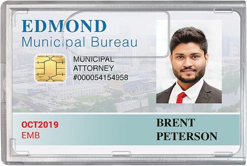RFID Blocking Rigid Shielded 2-Card Badge Holder Protection - Double Sided I'd Card Protector with Thumb Slide Removal - Horizontal or Vertical Orientation by Specialist ID in Saudi Arabia