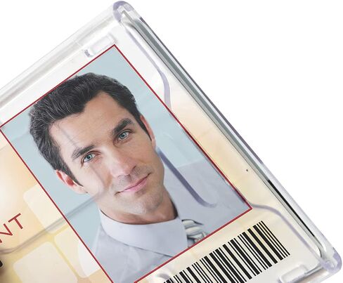 RFID Blocking Rigid Shielded 2-Card Badge Holder Protection - Double Sided I'd Card Protector with Thumb Slide Removal - Horizontal or Vertical Orientation by Specialist ID in Saudi Arabia