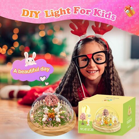 اصنع ضوء الليل الخاص بك، مجموعات DIY للأرنب للفتيات، ضوء الليل السحري الإبداعي USB ترقية إصدار ألعاب الأرنب، مشروع مصباح الفنون والحرف اليدوية للفتيات، هدايا للفتيات بعمر 4 5 6 7 8 9 10 سنوات in Kuwait