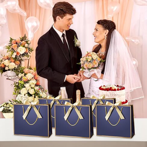 DOYIDE 15 Pcs Thank You Gift Bags with Tissue Paper, 11.8x10x4in Paper Gift Bags with Bow Ribbon, Gift Wrap Bags with Handles for Wedding Birthday Baby Shower Bridesmaid Party in Saudi Arabia