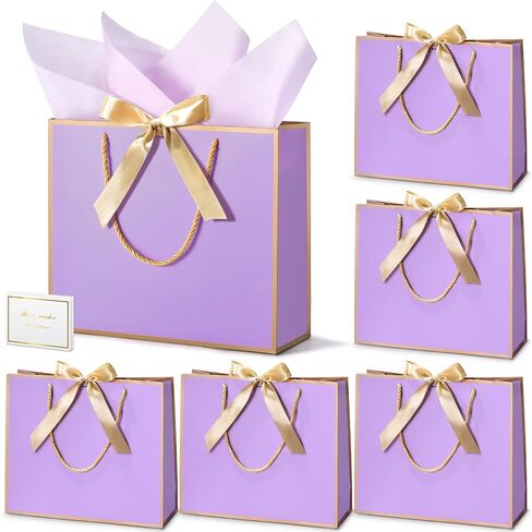 DOYIDE 15 Pcs Thank You Gift Bags with Tissue Paper, 11.8x10x4in Paper Gift Bags with Bow Ribbon, Gift Wrap Bags with Handles for Wedding Birthday Baby Shower Bridesmaid Party in Saudi Arabia