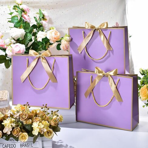 DOYIDE 15 Pcs Thank You Gift Bags with Tissue Paper, 11.8x10x4in Paper Gift Bags with Bow Ribbon, Gift Wrap Bags with Handles for Wedding Birthday Baby Shower Bridesmaid Party in Saudi Arabia