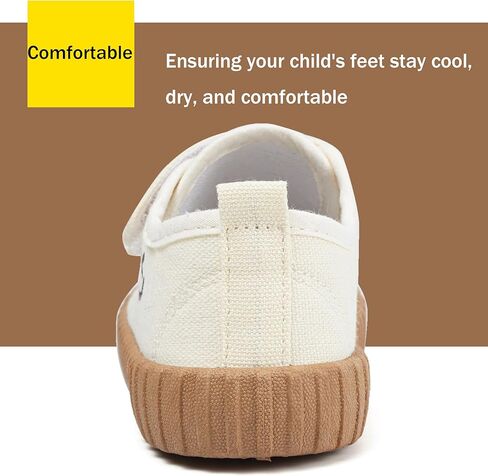 Boy's Girl's Toddlers Canvas Shoes Slip-On Lightweight Kids Sneakers Hook and Loops Casual Skin-Friendly Walking Running Shoes with Multicolor Sole (Toddler/Little Kids) in Saudi Arabia