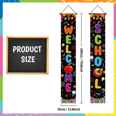 Back To School Porch Sign Banner Decorations The Future Of The World Is In This Room Today Banner Back to School Porch Door Banner Home School Classroom Indoor Outdoor Decor 70.8x11.8inch in Kuwait