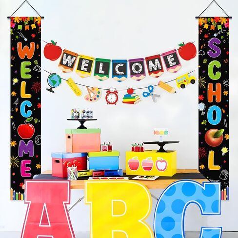 Back To School Porch Sign Banner Decorations The Future Of The World Is In This Room Today Banner Back to School Porch Door Banner Home School Classroom Indoor Outdoor Decor 70.8x11.8inch in Kuwait