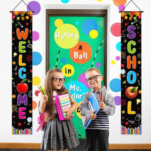 Back To School Porch Sign Banner Decorations The Future Of The World Is In This Room Today Banner Back to School Porch Door Banner Home School Classroom Indoor Outdoor Decor 70.8x11.8inch in Kuwait