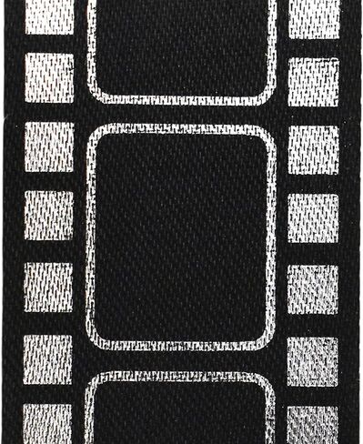 Homeford Movie Film Strip Themed Ribbon, 1-3/8-inch, 25-Yard, Black/Gold in Kuwait