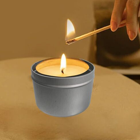 JAKOUE 4 pcs Candle Tins,8oz Metal Tins,Candle Containers for Candle Making,Arts Crafts,Storage Container,Storing Spices,80mm*60mm/3.15"*2.36" in Kuwait
