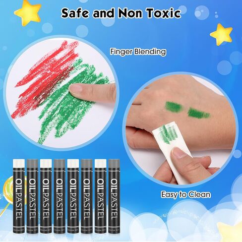 Nezyo 72 Pieces Soft Oil Pastels Bulk Artists Single Color Pastel Crayons Refill Set for Kids Students Teachers Beginners Artists for Art Drawing Craft Sketching (White) in Kuwait