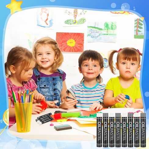 Nezyo 72 Pieces Soft Oil Pastels Bulk Artists Single Color Pastel Crayons Refill Set for Kids Students Teachers Beginners Artists for Art Drawing Craft Sketching (White) in Kuwait