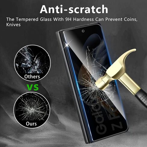 3 عبوات من واقي شاشة الخصوصية مصمم لهاتف Samsung Galaxy Z Fold 3، تغطية كاملة لطبقة من الزجاج المقوى المضاد للتجسس، صلابة 9H، مضاد لبصمات الأصابع، خالي من الفقاعات، سهل التركيب in Kuwait