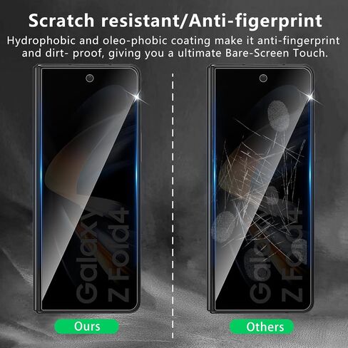 3 عبوات من واقي شاشة الخصوصية مصمم لهاتف Samsung Galaxy Z Fold 3، تغطية كاملة لطبقة من الزجاج المقوى المضاد للتجسس، صلابة 9H، مضاد لبصمات الأصابع، خالي من الفقاعات، سهل التركيب in Kuwait