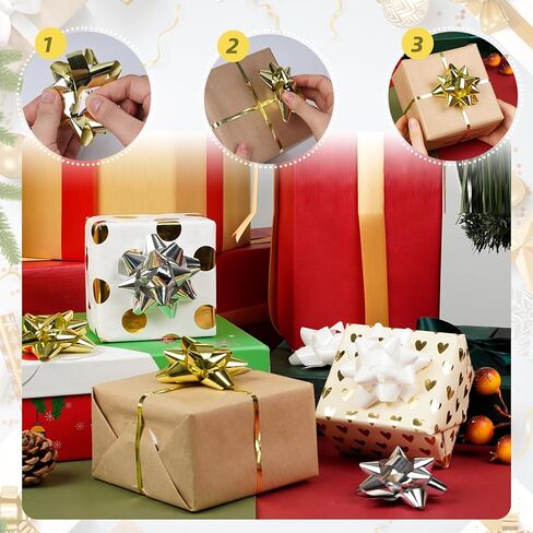 78 قطعة من أقواس سحب عيد الميلاد من JOHOUSE، أقواس هدايا ذاتية اللصق، شرائط تمويج عيد الميلاد لتزيين المنزل، دعائم صور للحفلات in Kuwait