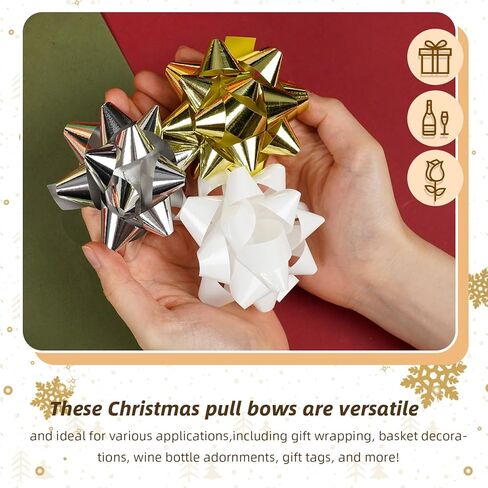 78 قطعة من أقواس سحب عيد الميلاد من JOHOUSE، أقواس هدايا ذاتية اللصق، شرائط تمويج عيد الميلاد لتزيين المنزل، دعائم صور للحفلات in Kuwait