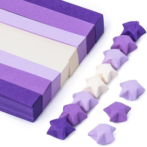 MCPINKY 1080 Sheets Star Origami Paper, Purple Star Paper Strip Double Sided Origami Stars Paper Lucky Star Paper for DIY Crafts Art School Supply in Saudi Arabia