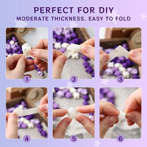 MCPINKY 1080 Sheets Star Origami Paper, Purple Star Paper Strip Double Sided Origami Stars Paper Lucky Star Paper for DIY Crafts Art School Supply in Saudi Arabia