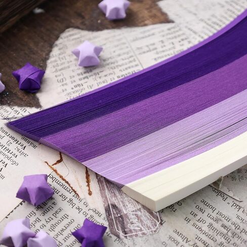 MCPINKY 1080 Sheets Star Origami Paper, Purple Star Paper Strip Double Sided Origami Stars Paper Lucky Star Paper for DIY Crafts Art School Supply in Saudi Arabia