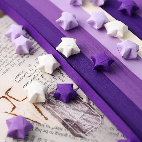 MCPINKY 1080 Sheets Star Origami Paper, Purple Star Paper Strip Double Sided Origami Stars Paper Lucky Star Paper for DIY Crafts Art School Supply in Saudi Arabia
