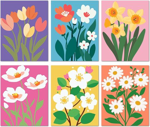 طقم طلاء بالأرقام من Bougimal مكون من 6 قطع للبالغين المبتدئين، مقاس 27.94 سم عرضًا × 35.56 سم طولاً، مجموعة طلاء أكريليك ملونة لمناظر طبيعية صحراوية DIY على القماش بدون إطار في الصندوق، مجموعات طلاء للكبار بالأرقام لتزيين جدران المنزل in Kuwait