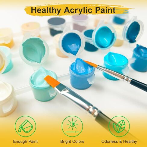 طقم طلاء بالأرقام من Bougimal مكون من 6 قطع للبالغين المبتدئين، مقاس 27.94 سم عرضًا × 35.56 سم طولاً، مجموعة طلاء أكريليك ملونة لمناظر طبيعية صحراوية DIY على القماش بدون إطار في الصندوق، مجموعات طلاء للكبار بالأرقام لتزيين جدران المنزل in Kuwait