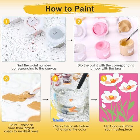 طقم طلاء بالأرقام من Bougimal مكون من 6 قطع للبالغين المبتدئين، مقاس 27.94 سم عرضًا × 35.56 سم طولاً، مجموعة طلاء أكريليك ملونة لمناظر طبيعية صحراوية DIY على القماش بدون إطار في الصندوق، مجموعات طلاء للكبار بالأرقام لتزيين جدران المنزل in Kuwait