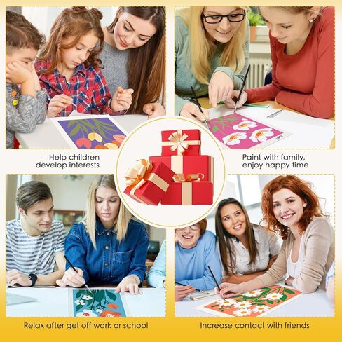 طقم طلاء بالأرقام من Bougimal مكون من 6 قطع للبالغين المبتدئين، مقاس 27.94 سم عرضًا × 35.56 سم طولاً، مجموعة طلاء أكريليك ملونة لمناظر طبيعية صحراوية DIY على القماش بدون إطار في الصندوق، مجموعات طلاء للكبار بالأرقام لتزيين جدران المنزل in Kuwait