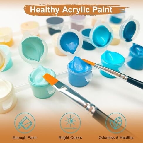 طقم طلاء بالأرقام من Bougimal مكون من 6 قطع للبالغين المبتدئين، مقاس 27.94 سم عرضًا × 35.56 سم طولاً، مجموعة طلاء أكريليك ملونة لمناظر طبيعية صحراوية DIY على القماش بدون إطار في الصندوق، مجموعات طلاء للكبار بالأرقام لتزيين جدران المنزل in Kuwait