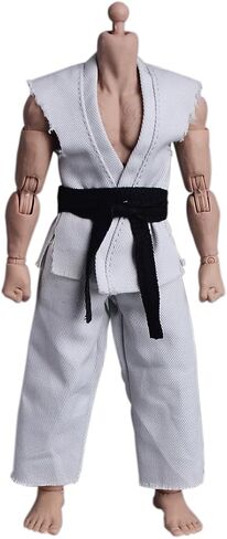 Meetoget 1/12 Scale Male Figure Doll Judo Clothes for 6 inch Action Figure Judo PM001US,white in Kuwait