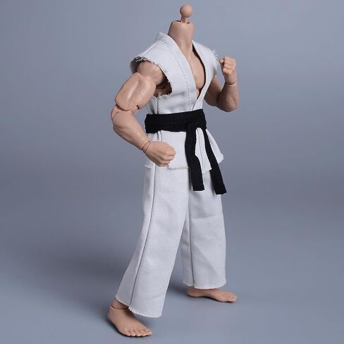 Meetoget 1/12 Scale Male Figure Doll Judo Clothes for 6 inch Action Figure Judo PM001US,white in Kuwait