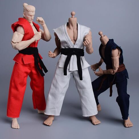 Meetoget 1/12 Scale Male Figure Doll Judo Clothes for 6 inch Action Figure Judo PM001US,white in Kuwait