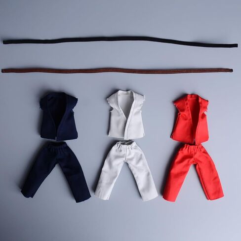 Meetoget 1/12 Scale Male Figure Doll Judo Clothes for 6 inch Action Figure Judo PM001US,white in Kuwait