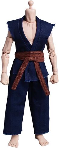 Meetoget 1/12 Scale Male Figure Doll Judo Clothes for 6 inch Action Figure Judo PM001US,white in Kuwait