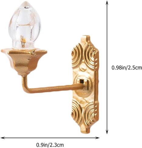 Yardwe Vintage DIY Dollhouse 1 12 Dollhouse Miniature LED Wall Light Lamp 5pcs Dollhouse LED Wall Sconces 1: 12 Scale Wall Lamp Mini Wall Lamp Models in Saudi Arabia