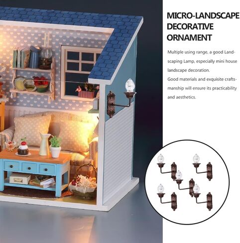 Yardwe Vintage DIY Dollhouse 1 12 Dollhouse Miniature LED Wall Light Lamp 5pcs Dollhouse LED Wall Sconces 1: 12 Scale Wall Lamp Mini Wall Lamp Models in Saudi Arabia