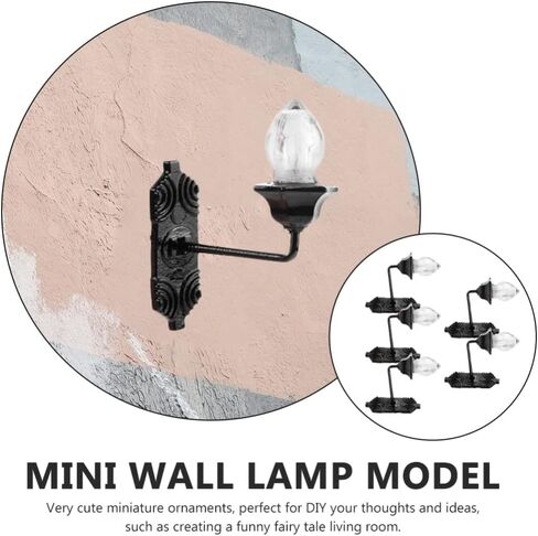 Yardwe Vintage DIY Dollhouse 1 12 Dollhouse Miniature LED Wall Light Lamp 5pcs Dollhouse LED Wall Sconces 1: 12 Scale Wall Lamp Mini Wall Lamp Models in Saudi Arabia