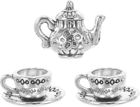 Gadpiparty Miniature Iron Tea Cup Set Vintage Dollhouse Teapot for Little Girls Dollhouse Coffee Shop Mini House Kitchen Accessories Tiny House Decorations Photography Props Golden in Saudi Arabia