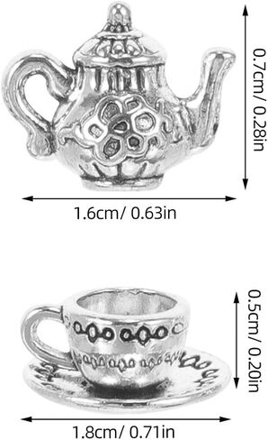 Gadpiparty Miniature Iron Tea Cup Set Vintage Dollhouse Teapot for Little Girls Dollhouse Coffee Shop Mini House Kitchen Accessories Tiny House Decorations Photography Props Golden in Saudi Arabia