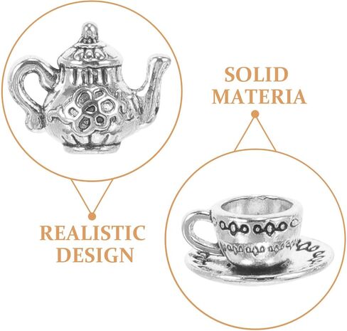 Gadpiparty Miniature Iron Tea Cup Set Vintage Dollhouse Teapot for Little Girls Dollhouse Coffee Shop Mini House Kitchen Accessories Tiny House Decorations Photography Props Golden in Saudi Arabia