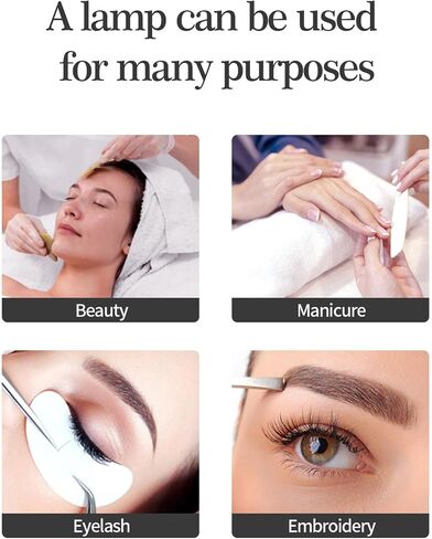 20in LED Half Moon Light, 24W Eyelash Makeup Lamp with Rhinestone Decoration, 3 Level Color Temperature, Dimmable Estheticians Light for SPA, Nail Art, Manicure (US Plug) in Saudi Arabia