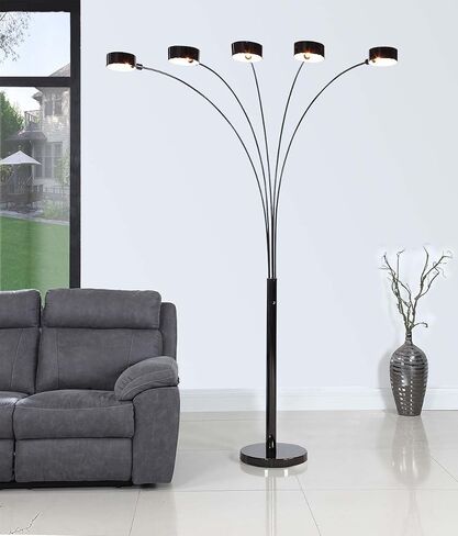 Artiva USA LED207901AB Micah Modern Micah 88 بوصة LED مصباح أرضي 5 قوس، نحاس ساتان عتيق in Saudi Arabia