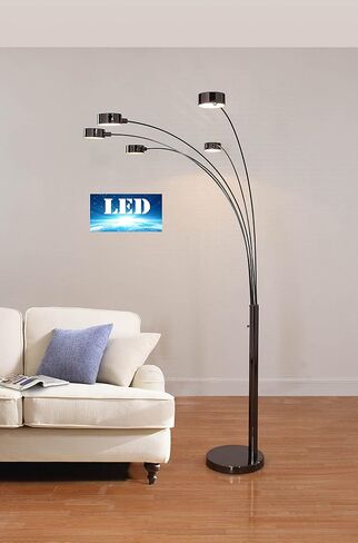 Artiva USA LED207901AB Micah Modern Micah 88 بوصة LED مصباح أرضي 5 قوس، نحاس ساتان عتيق in Saudi Arabia