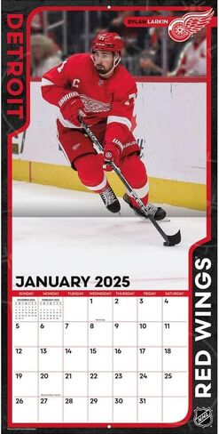 TURNER SPORTS Detroit Red Wings 2025 Mini Wall Calendar (25998040585) in Saudi Arabia