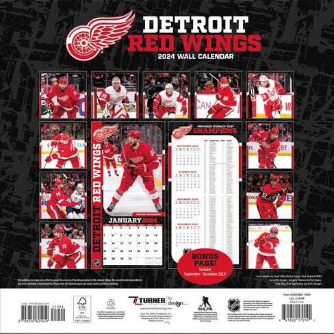 TURNER SPORTS Detroit Red Wings 2025 Mini Wall Calendar (25998040585) in Saudi Arabia