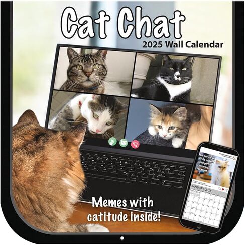 Turner Photographic Cat Chat Photo Die Cut Mini Wall Calendar (25998950061) in Saudi Arabia